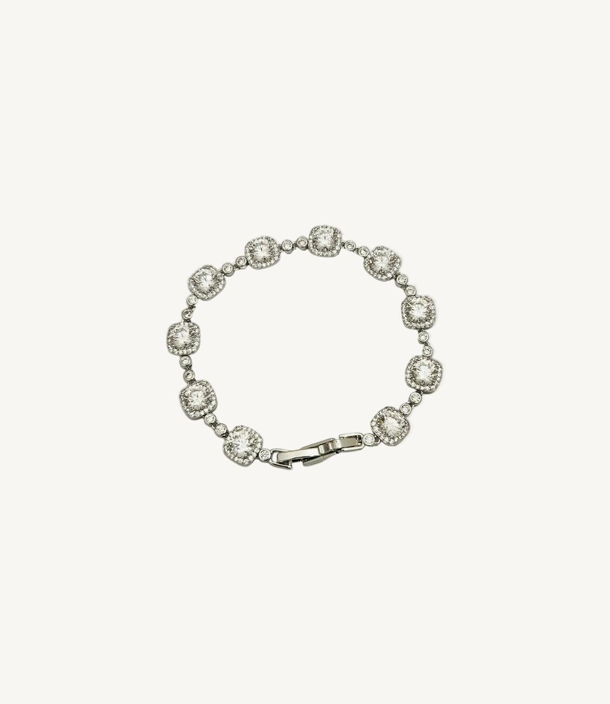 Retro-Armband mit quadratischem Zirkon-Muster, Roségold
