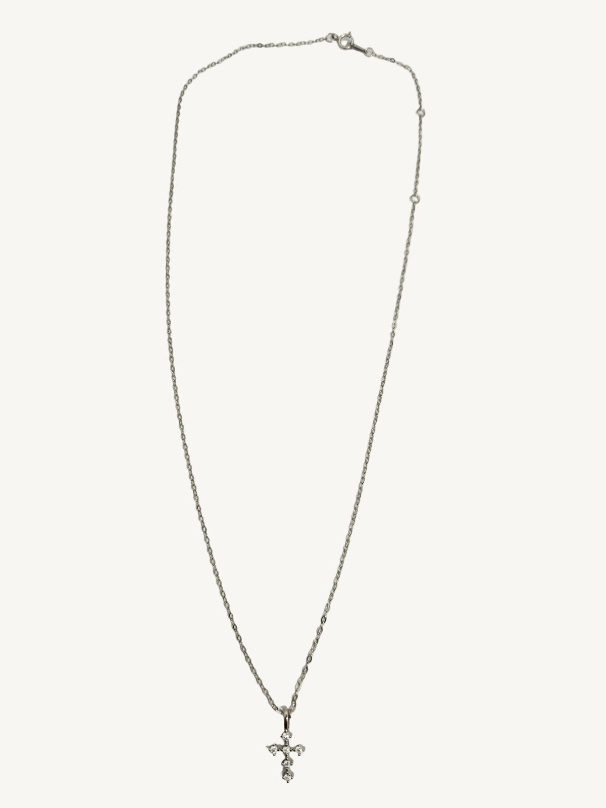 Kreuz-Halskette aus 925 Sterling Silber mit Zirkon