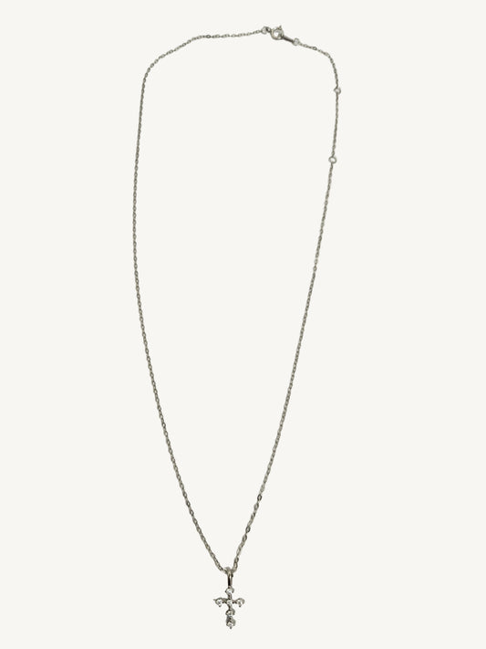 Kreuz-Halskette aus 925 Sterling Silber mit Zirkon