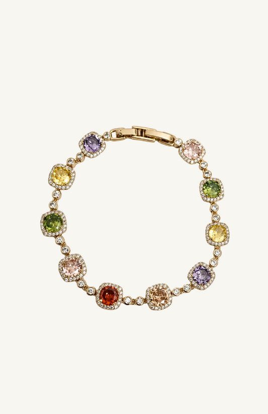 Retro-Armband mit quadratischem Zirkon-Muster, Roségold