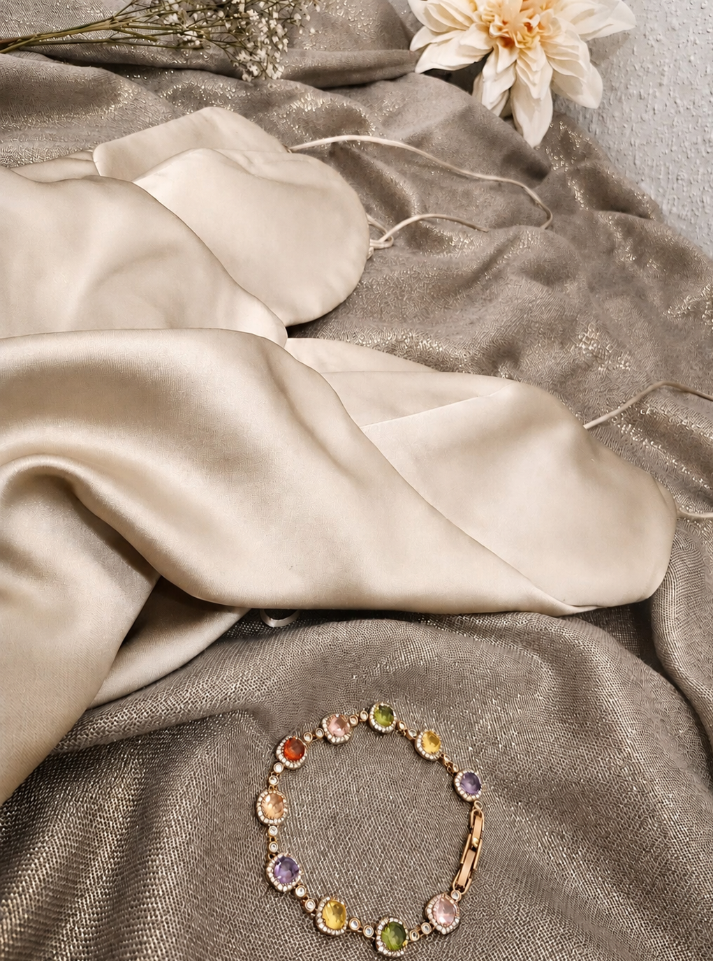 Retro-Armband mit quadratischem Zirkon-Muster, Roségold